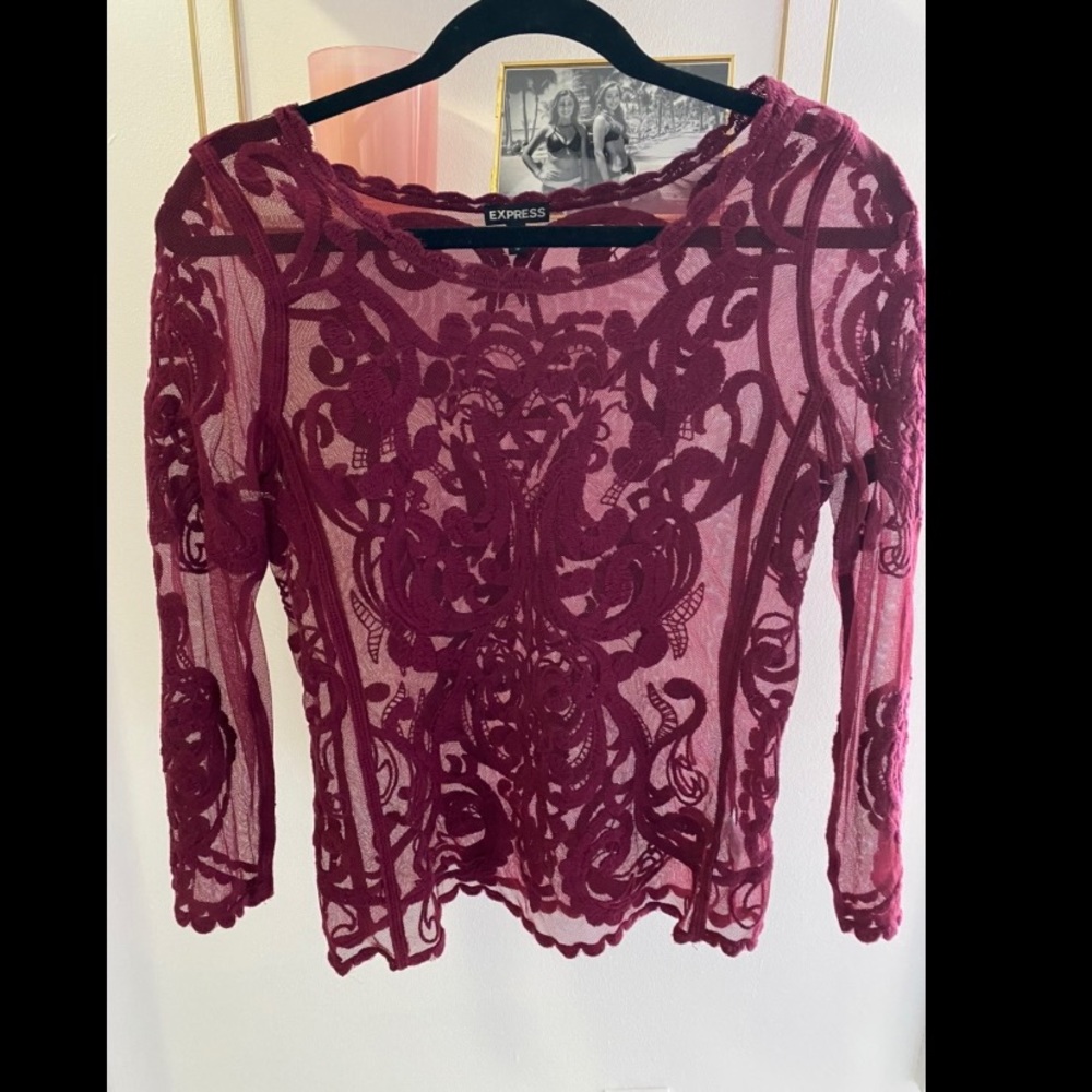 Maroon lace shirt